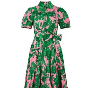Diane Von Furstenberg Queena tiered floral-print cotton-poplin shirt dress